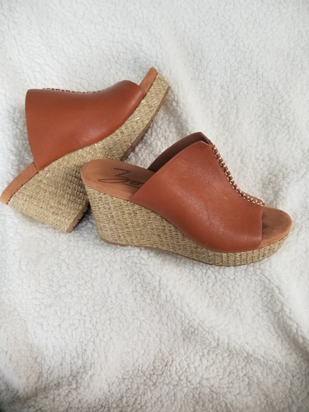 Leather Espadrille Wedge Slide - Casual Open-Toe Mule - Picture 7 of 7